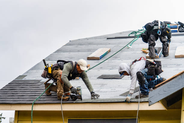 Professional Gutter Installation technician working in Mackay, ID